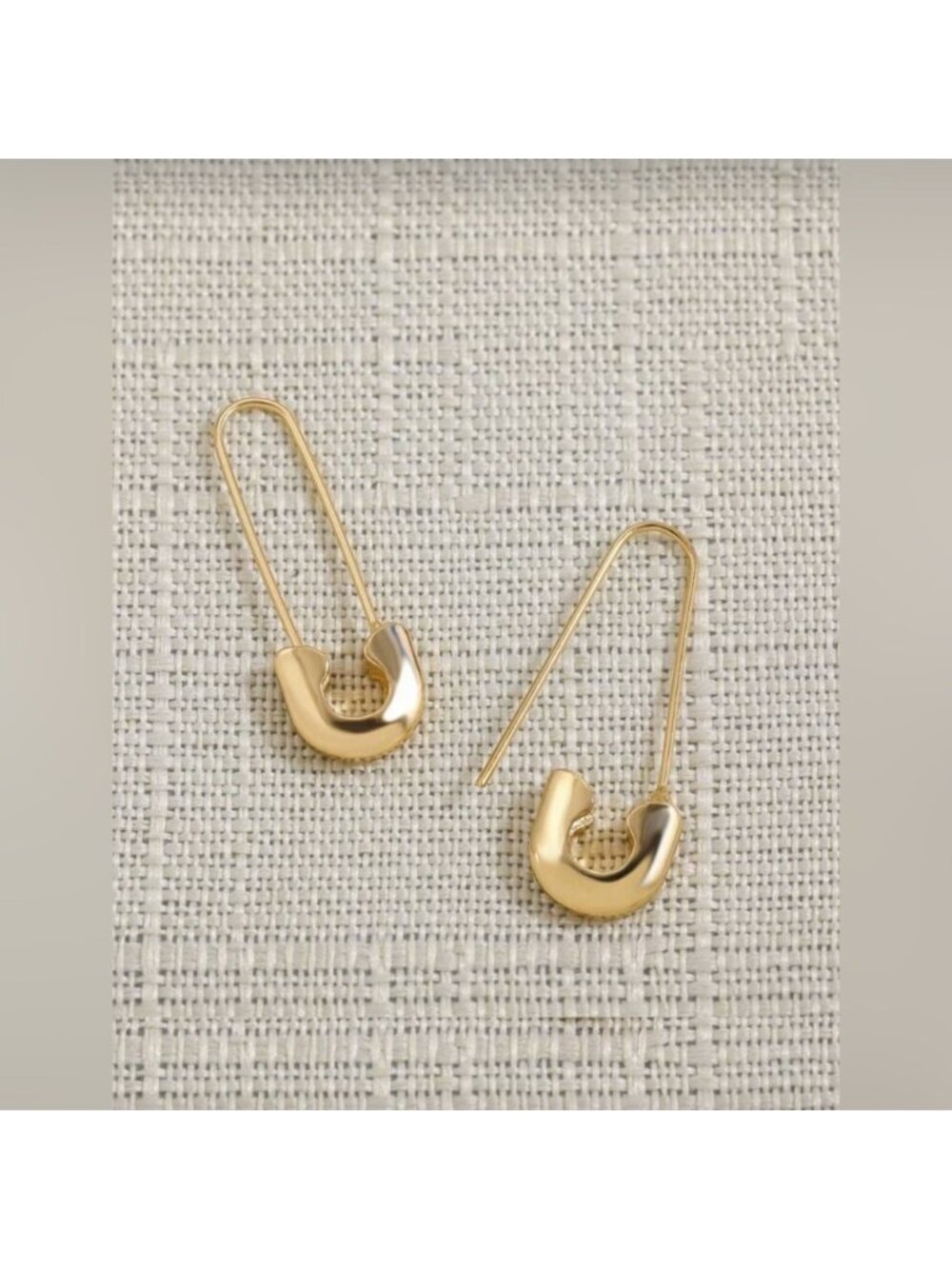 Gold Safety Pin Earrings Minimalist Drop Earrings